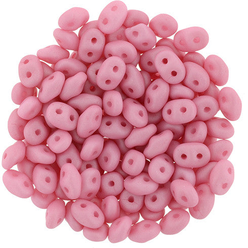 Matubo SuperDuo 2 x 5mm Saturated Pink 2-Hole Seed Bead 2.5-Inch Tube