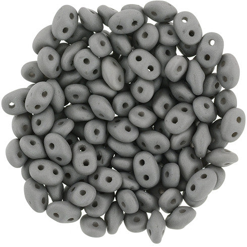 Matubo SuperDuo 2 x 5mm Saturated Gray 2-Hole Seed Bead 2.5-Inch Tube