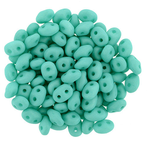 Matubo SuperDuo 2 x 5mm Saturated Teal 2-Hole Seed Bead 2.5-Inch Tube