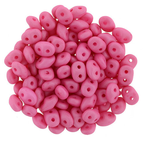 Matubo SuperDuo 2 x 5mm Saturated Neon Pink 2-Hole Seed Bead 2.5-Inch Tube