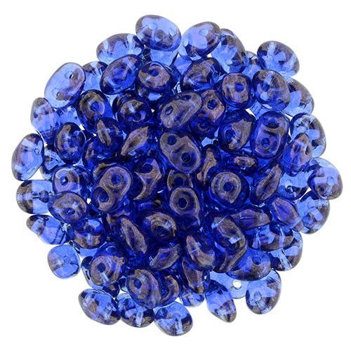 Matubo SuperDuo 2 x 5mm Sapphire - Vega 2-Hole Seed Bead 2.5-Inch Tube