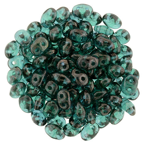 Matubo SuperDuo 2 x 5mm Emerald - Vega 2-Hole Seed Bead 2.5-Inch Tube