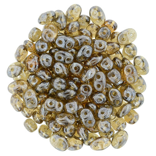 Matubo SuperDuo 2 x 5mm Luster - Smoky Topaz 2-Hole Seed Bead 2.5-Inch Tube