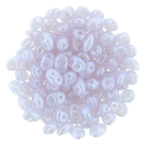 Matubo SuperDuo 2 x 5mm Luster - Milky Lavender 2-Hole Seed Bead 2.5-Inch Tube