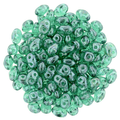 Matubo SuperDuo 2 x 5mm Luster - Emerald 2-Hole Seed Bead 2.5-Inch Tube