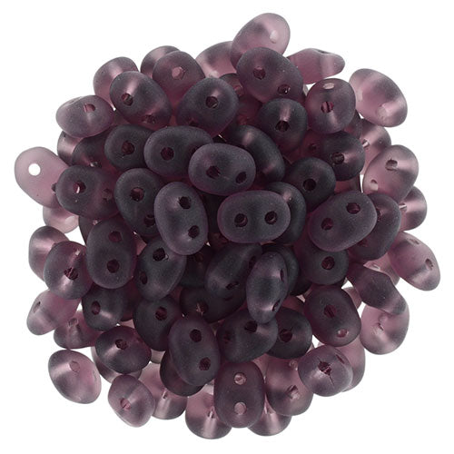 Matubo SuperDuo 2 x 5mm Matte - Amethyst 2-Hole Seed Bead 2.5-Inch Tube