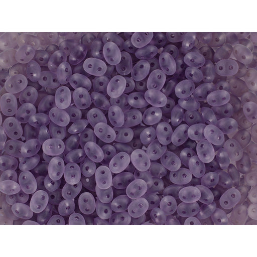 Matubo SuperDuo 2 x 5mm Matte - Lt Tanzanite 2-Hole Seed Bead 2.5-Inch Tube