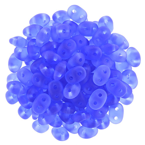 Matubo SuperDuo 2 x 5mm Matte - Sapphire 2-Hole Seed Bead 2.5-Inch Tube