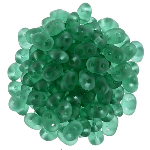 Matubo SuperDuo 2 x 5mm Matte - Emerald 2-Hole Seed Bead 2.5-Inch Tube