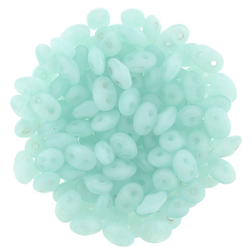 Matubo SuperDuo 2 x 5mm Matte - Milky Peridot 2-Hole Seed Bead 2.5-Inch Tube