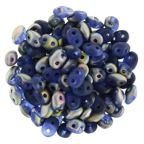 Matubo SuperDuo 2 x 5mm Matte - Sapphire - Vitral 2-Hole Seed Bead 2.5-Inch Tube