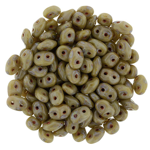 Matubo SuperDuo 2 x 5mm Ashen Gray - Picasso 2-Hole Seed Bead 2.5-Inch Tube