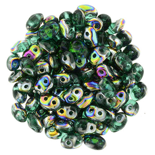 Matubo SuperDuo 2 x 5mm Emerald - Vitral 2-Hole Seed Bead 2.5-Inch Tube