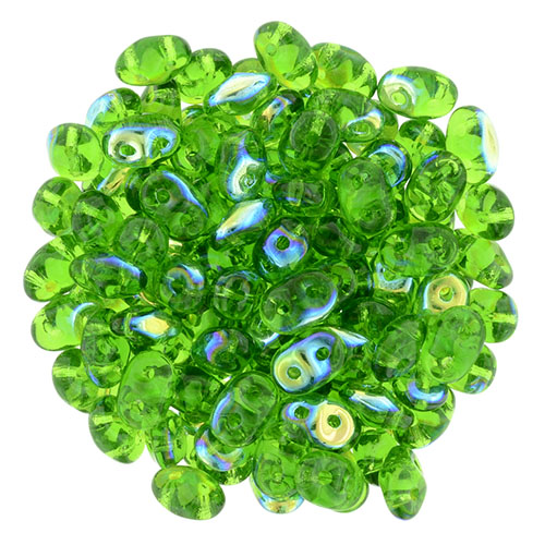 Matubo SuperDuo 2 x 5mm Chrysolite AB 2-Hole Seed Bead 2.5-Inch Tube