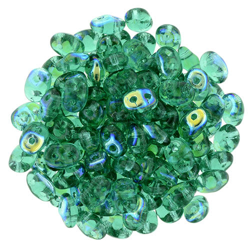 Matubo SuperDuo 2 x 5mm Emerald AB 2-Hole Seed Bead 2.5-Inch Tube