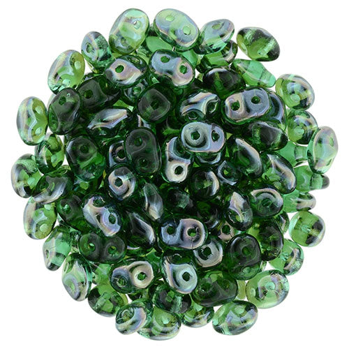 Matubo SuperDuo 2 x 5mm Emerald - Celsian 2-Hole Seed Bead 2.5-Inch Tube