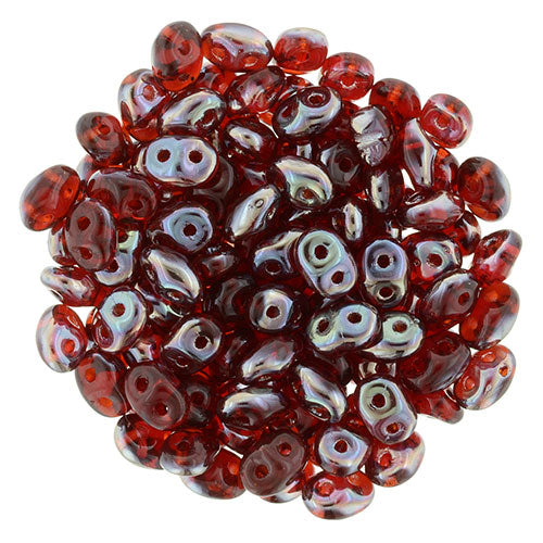 Matubo SuperDuo 2 x 5mm Siam Ruby - Celsian 2-Hole Seed Bead 2.5-Inch Tube