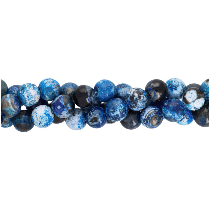 Gemstone Beads, Azure Agate, 10mm Round, 1 Strand