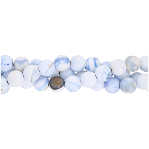 Gemstone Beads, Blue and White Porcelain Agate, 10mm Round, 1 Strand