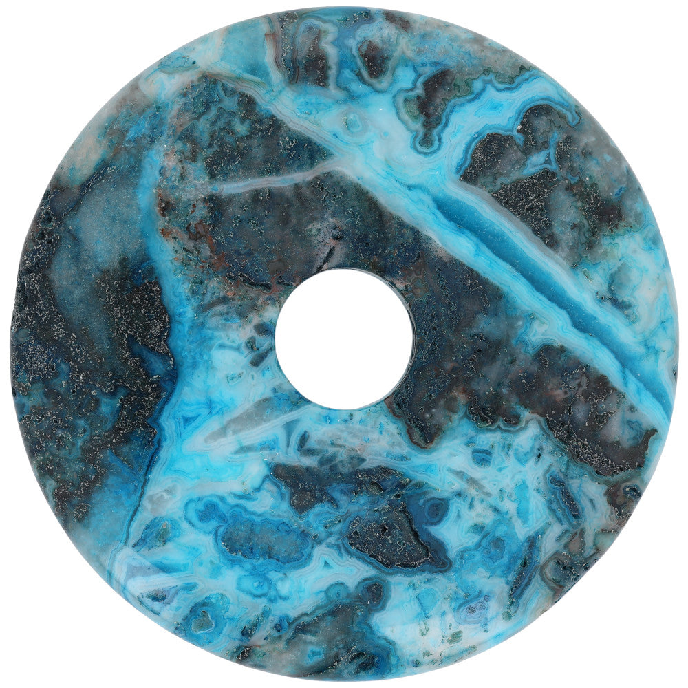 Gemstone Beads, Blue Crazy Lace Agate, 50mm Donut, 1 Piece