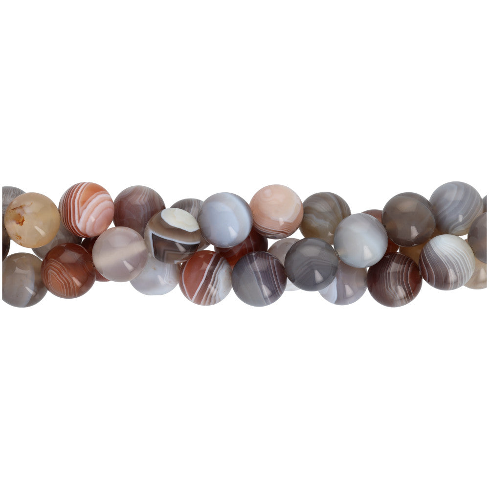 Gemstone Beads, Botswana Agate, 10mm Round, 1 Strand