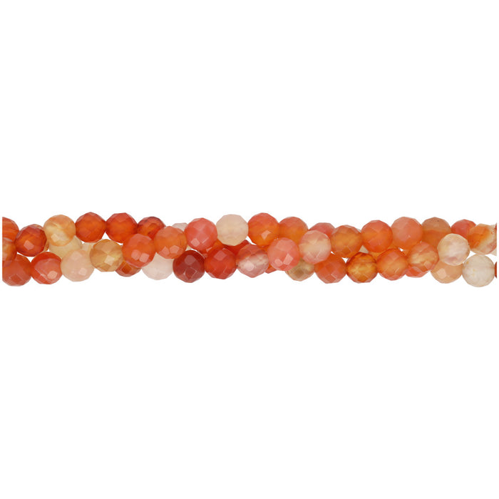 Gemstone Beads, Natural Agate, 6mm Faceted Round, 1 Strand