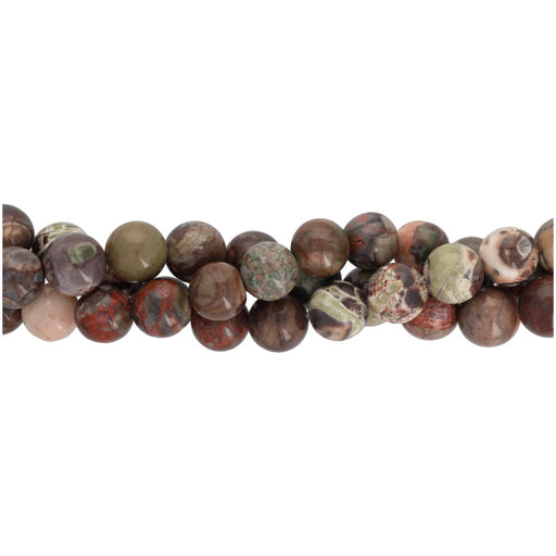 Gemstone Beads, Rainforest Agate, 10mm Round , 1 Strand