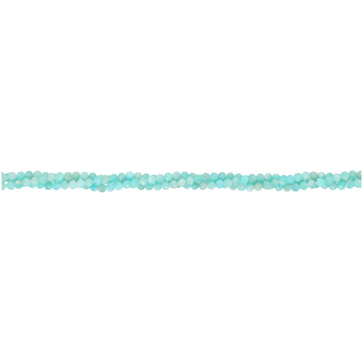 Gemstone Beads, Amazonite, 2mm Faceted Round, 1 Strand