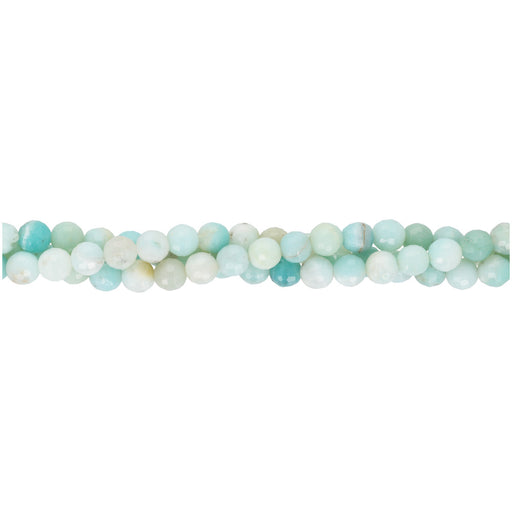 Gemstone Beads, Amazonite, 6mm Faceted Round, 1 Strand