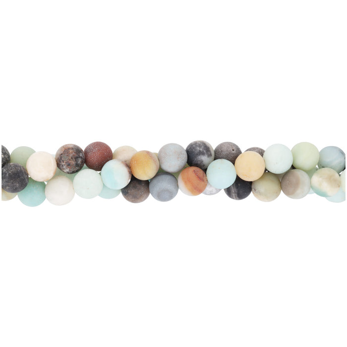 Gemstone Beads, Matte Rainbow Amazonite, 8mm Round , 1 Strand