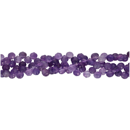 Gemstone Beads, Amethyst, 10mm Top-Drilled Puff Heart Drop, 1 Strand