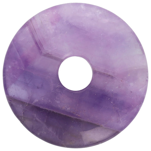 Gemstone Beads, Amethyst, 25mm Donut, 1 Piece