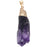 Gemstone Beads, Amethyst, 50-70mm Irregular Drop with Gold Foil and Bail, 1 Piece