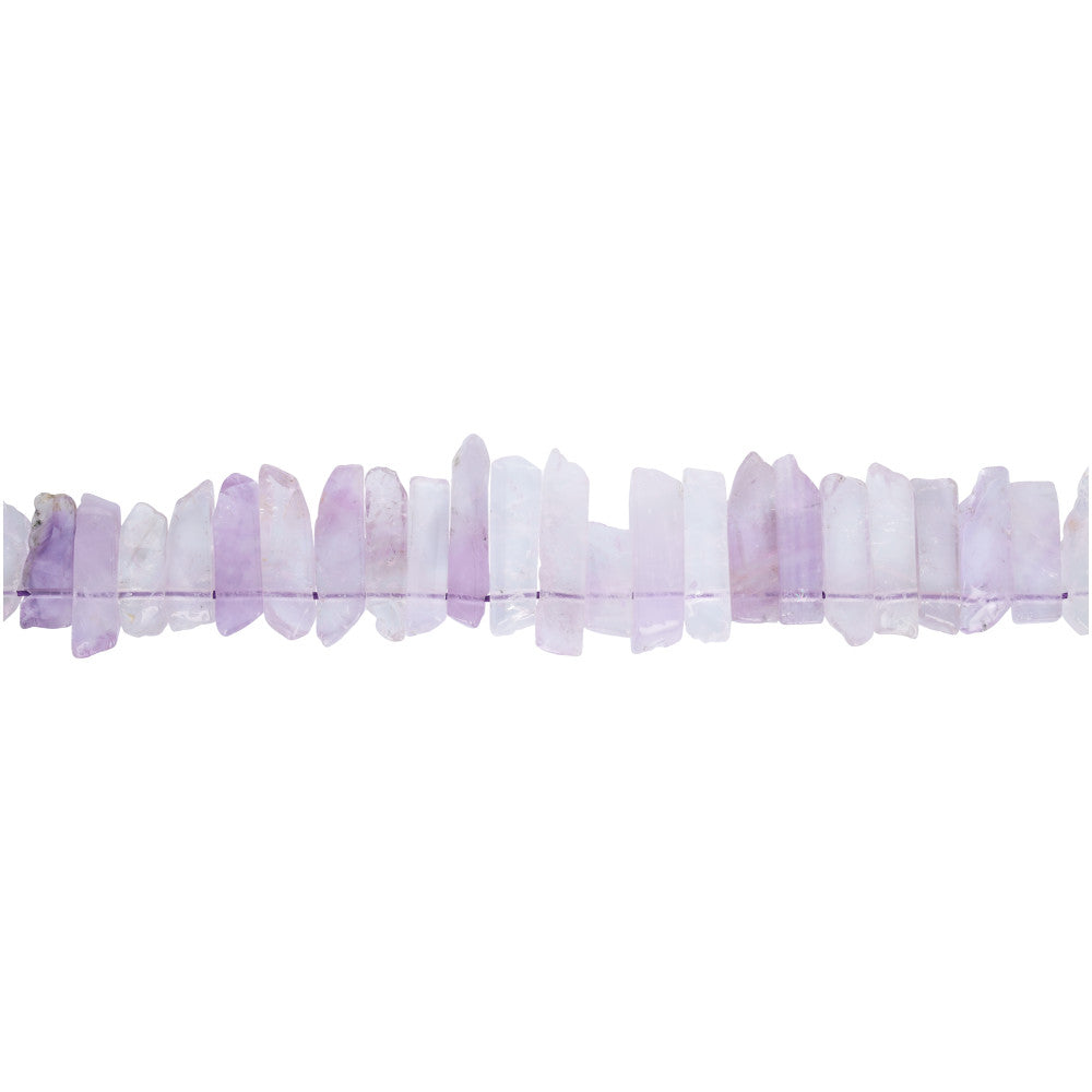 Gemstone Beads, Lavender Amethyst, Graduated Rectangles, 1 Strand