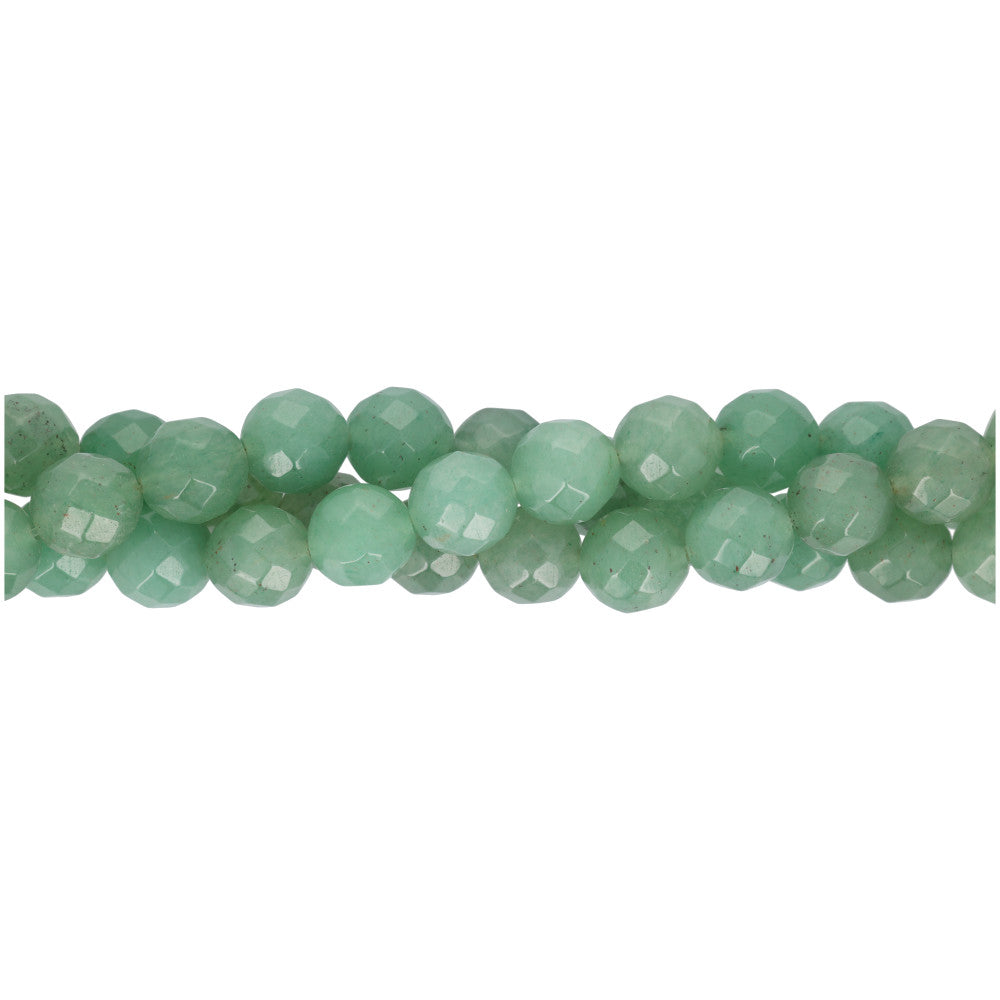 Gemstone Beads, Aventurine, 10mm Faceted Round, 1 Strand