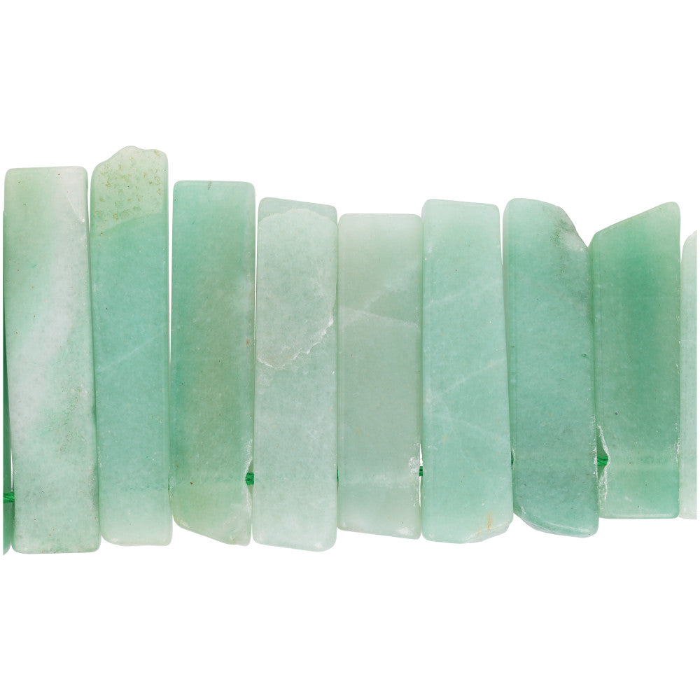 Gemstone Beads, Green Aventurine, Graduated Rectangles, 1 Strand