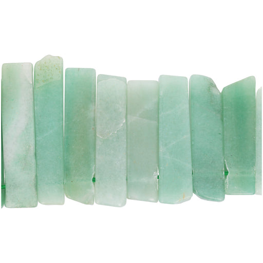 Gemstone Beads, Green Aventurine, Graduated Rectangles, 1 Strand