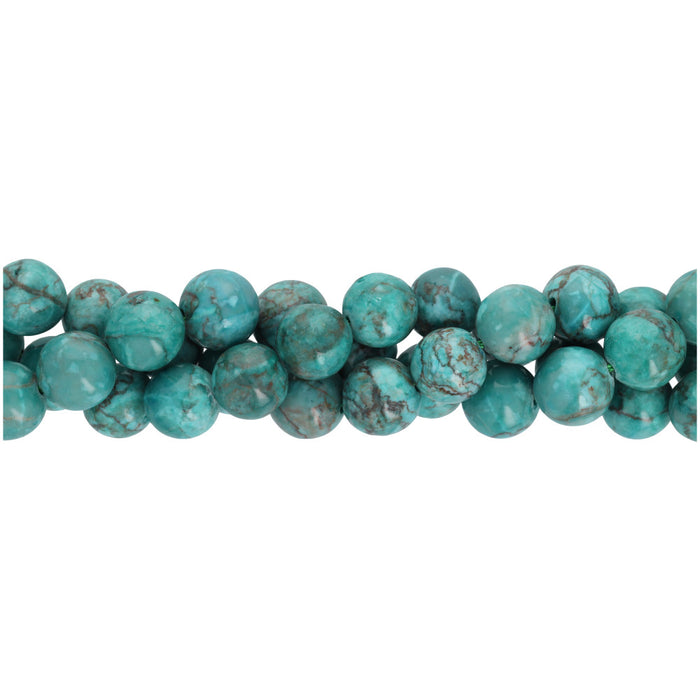 Gemstone Beads, Turquoise Green Crazy Lace Calcite, 10mm Round, 1 Strand