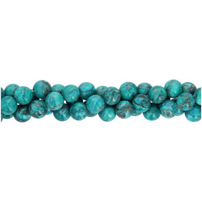 Gemstone Beads, Turquoise Green Crazy Lace Calcite, 8mm Round, 1 Strand