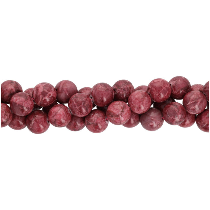 Gemstone Beads, Crazy Lace Calcite, 10mm Round, 1 Strand