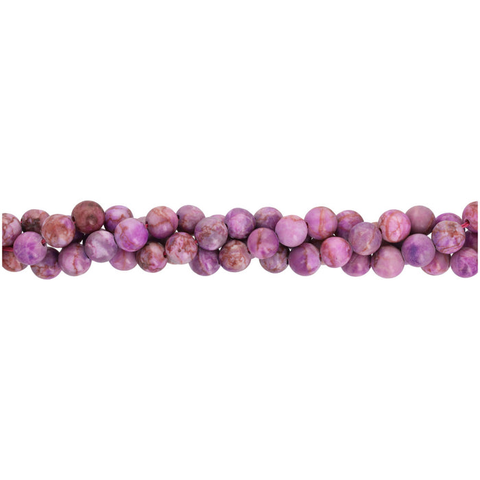 Gemstone Beads, Crazy Lace Calcite, 6mm Round, 1 Strand