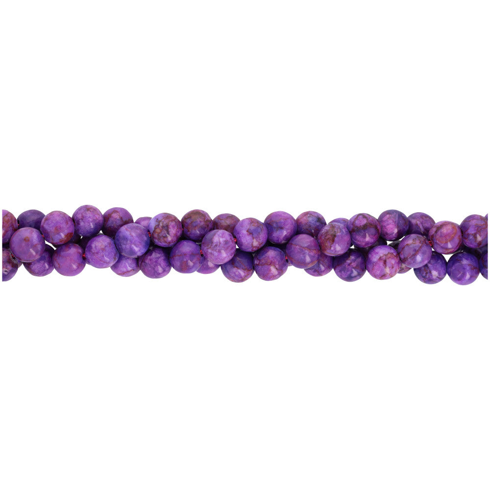 Gemstone Beads, Crazy Lace Calcite, 6mm Round, 1 Strand