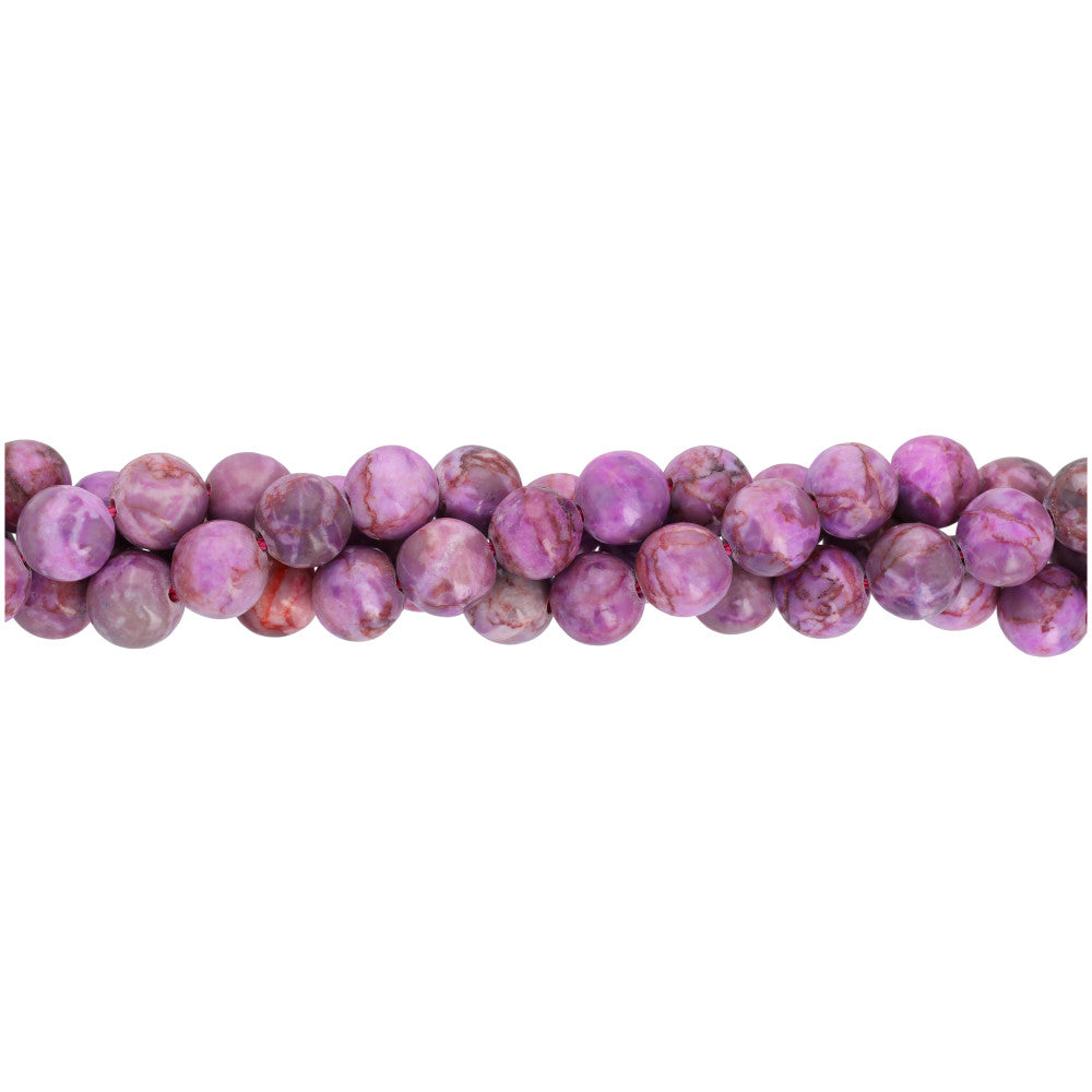 Gemstone Beads, Crazy Lace Calcite, 8mm Round, 1 Strand