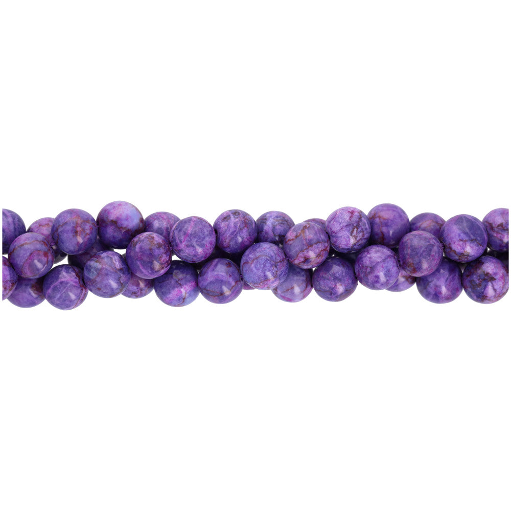 Gemstone Beads, Crazy Lace Calcite, 8mm Round, 1 Strand