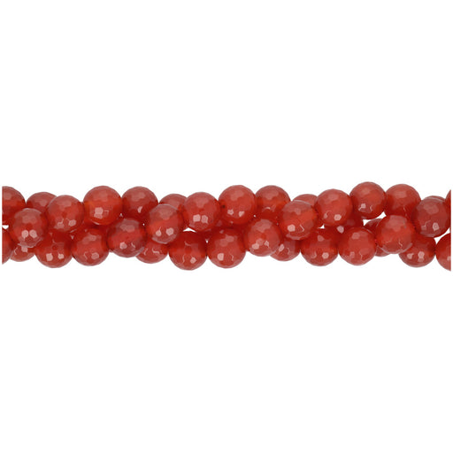 Gemstone Beads, Carnelian, 8mm Faceted Round, 1 Strand