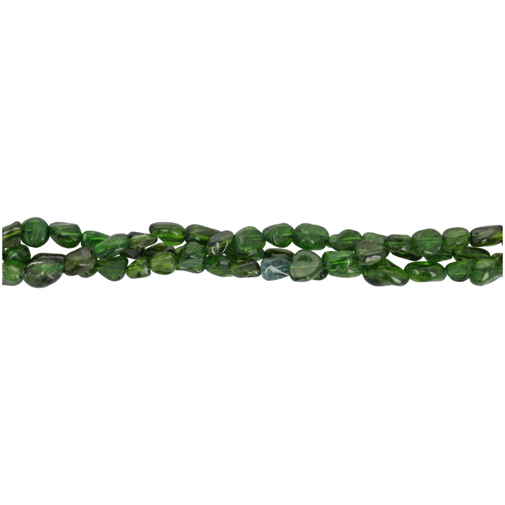 Gemstone Beads, Chrome Diopside, 4-6mm Pebble, 1 Strand