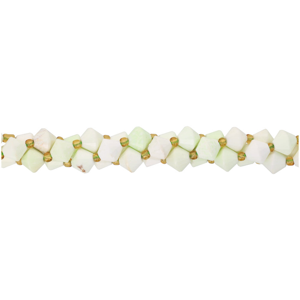 Gemstone Beads, Australian Lemon Chrysoprase, 8mm Faceted Bicone, 1 Strand