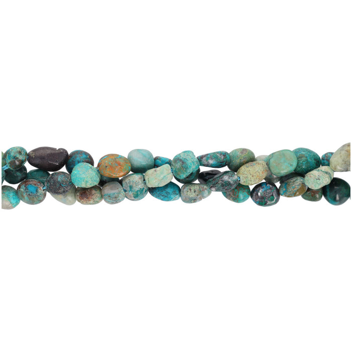 Gemstone Beads, Chrysocolla, 4-6mm Pebble, 1 Strand