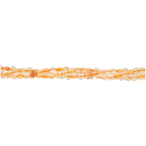 Gemstone Beads, Citrine, 4mm Diamond Cut Coin, 1 Strand