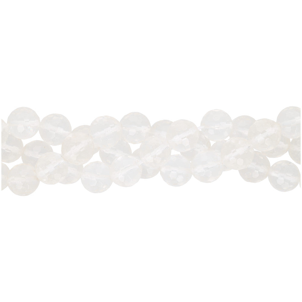 Gemstone Beads, Crystal Quartz, 10mm Faceted Round, 1 Strand